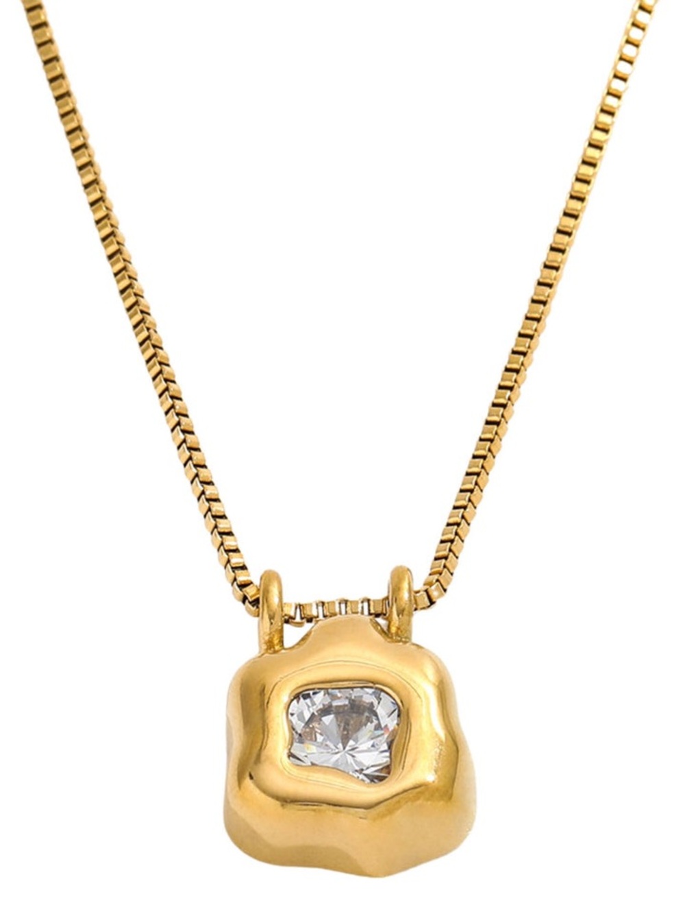 Gold Molten Pendant Necklace